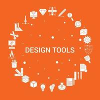 outils de conception jeu d'icônes modèle vectoriel infographique