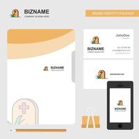 couverture de fichier de logo d'entreprise grave carte de visite et illustration vectorielle de conception d'application mobile vecteur