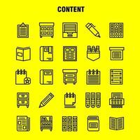 pack d'icônes de ligne de contenu pour les concepteurs et les développeurs icônes de livre marque de livre contenu stylos de contenu vecteur de contenu de poche