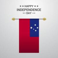 fond de drapeau suspendu fête de lindépendance samoa vecteur