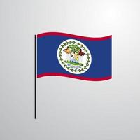 agitant le drapeau du Belize vecteur