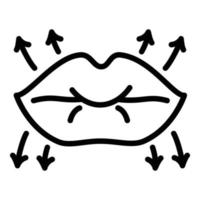 icône de levage des lèvres, style de contour vecteur