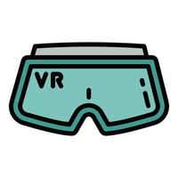 icône de lunettes de jeu vr, style de contour vecteur