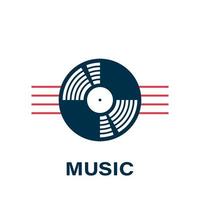 concept d'icône de musique. icône de plaque de vinyle. logo conceptuel. conception à la mode. illustration vectorielle vecteur