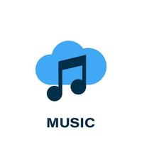 concept d'icône de nuage de musique. icône de musique de vecteur. logo conceptuel. conception à la mode. illustration vectorielle vecteur