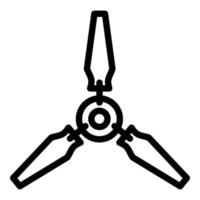 icône d'hélice d'hélicoptère, style de contour vecteur