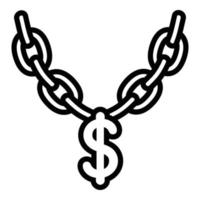 icône de collier de signe dollar, style de contour vecteur
