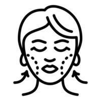 icône de correction du visage du menton, style de contour vecteur