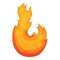icône abstraite de flamme de feu, style cartoon vecteur