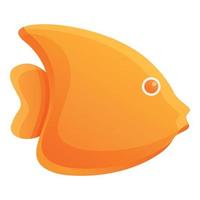 icône de jouet de bain poisson orange, style cartoon vecteur