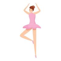 icône de danseuse ballerine, style cartoon vecteur