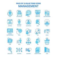 pack d'icônes de ton bleu de gestion 25 jeux d'icônes vecteur