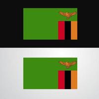 conception de bannière drapeau zambie vecteur