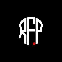 conception créative abstraite du logo de la lettre rfp. conception unique d'appel d'offres vecteur
