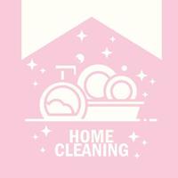icône de pictogramme de nettoyage à domicile vecteur