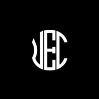 conception créative abstraite du logo de la lettre uec. conception unique uec vecteur