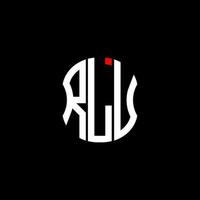 conception créative abstraite du logo de la lettre rlu. conception unique vecteur