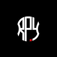 conception créative abstraite du logo de la lettre rpy. conception unique vecteur