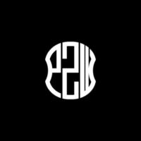 pzw lettre logo abstrait création créative. conception unique pzw vecteur
