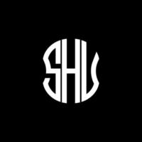 conception créative abstraite du logo de la lettre shu. design unique vecteur
