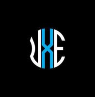 conception créative abstraite du logo de la lettre uxe. design unique vecteur