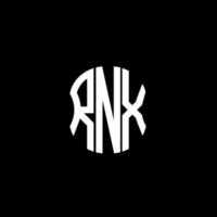 conception créative abstraite du logo de la lettre rnx. conception unique rnx vecteur