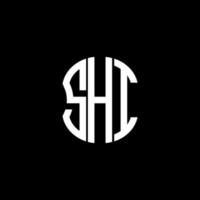 conception créative abstraite du logo de la lettre shi. design unique vecteur