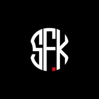 conception créative abstraite du logo de la lettre sfk. conception unique vecteur