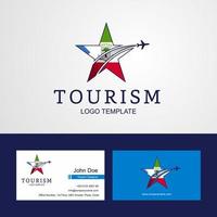 drapeau de la guinée équatoriale de voyage conception créative de logo et de carte de visite vecteur