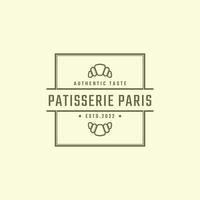 Élément de modèle de logo vectoriel de boulangerie de pâtisserie de badge rétro vintage