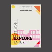 bienvenue au théatre romain de merida badajoz espagne explorer voyage profiter modèle d'affiche vecteur