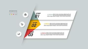 trois étapes infographiques numérotées vecteur