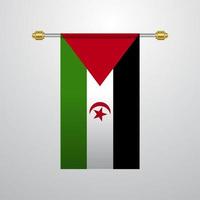 drapeau suspendu du sahara occidental vecteur