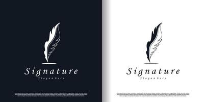 création de logo de signature avec vecteur premium de style concept créatif