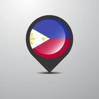 goupille de carte des phillipines vecteur