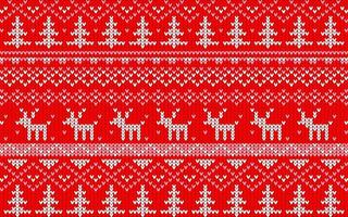 noël jacquard motif rouge et blanc vecteur