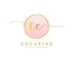 initiale ce logo féminin. utilisable pour les logos nature, salon, spa, cosmétique et beauté. élément de modèle de conception de logo vectoriel plat.