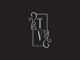 logo lettre tv, monogramme du logo lettres de luxe abstrait tv vecteur