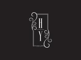 conception d'image vectorielle de lettre de logo de luxe hy yh minimaliste vecteur