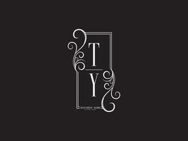 logo lettre ty, monogramme du logo des lettres de luxe abstraites ty vecteur