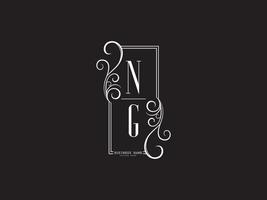 beau logo de luxe ng, nouveau logo ng gn noir blanc lettre logo vecteur