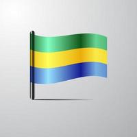 gabon agitant le vecteur de conception de drapeau brillant