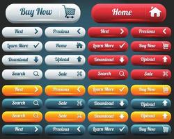 ensemble de boutons vectoriels d'éléments web vecteur