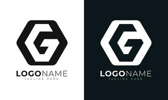 lettre initiale g modèle de conception de vecteur de logo. de forme hexagonale. style polygonal.