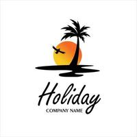 création de logo de vacances créatives. vecteur