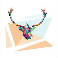 tête cerf logo illustration wpap pop art portrait coloré vecteur