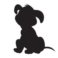 vecteur de silhouette de chien isolé sur fond blanc livre de coloriage animal pour enfants dessin animé vecteur illustration de chien