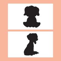ensemble de vecteur de silhouette de chien isolé sur fond blanc livre de coloriage animal pour enfants dessin animé vecteur illustration de chien