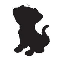 vecteur de silhouette de chien isolé sur fond blanc livre de coloriage animal pour enfants dessin animé vecteur illustration de chien