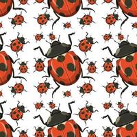 modèle sans couture mignon coccinelle vecteur